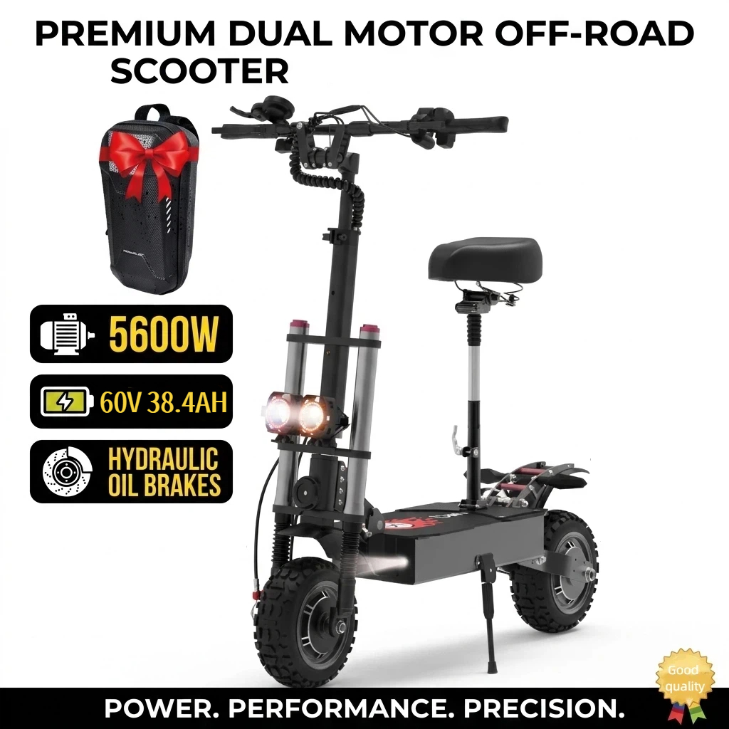 60V 5600W Dual Motor Electric Scooter - Elektrische scooter voor volwassenen, 5600W dubbele
